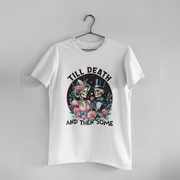 nataly thyme Tops - Nwt Till death white tee shirt  graphic tee